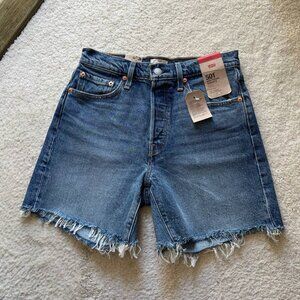 NWT Levi's 501 High Rise Stretch Mid Thigh Women Shorts Size 27